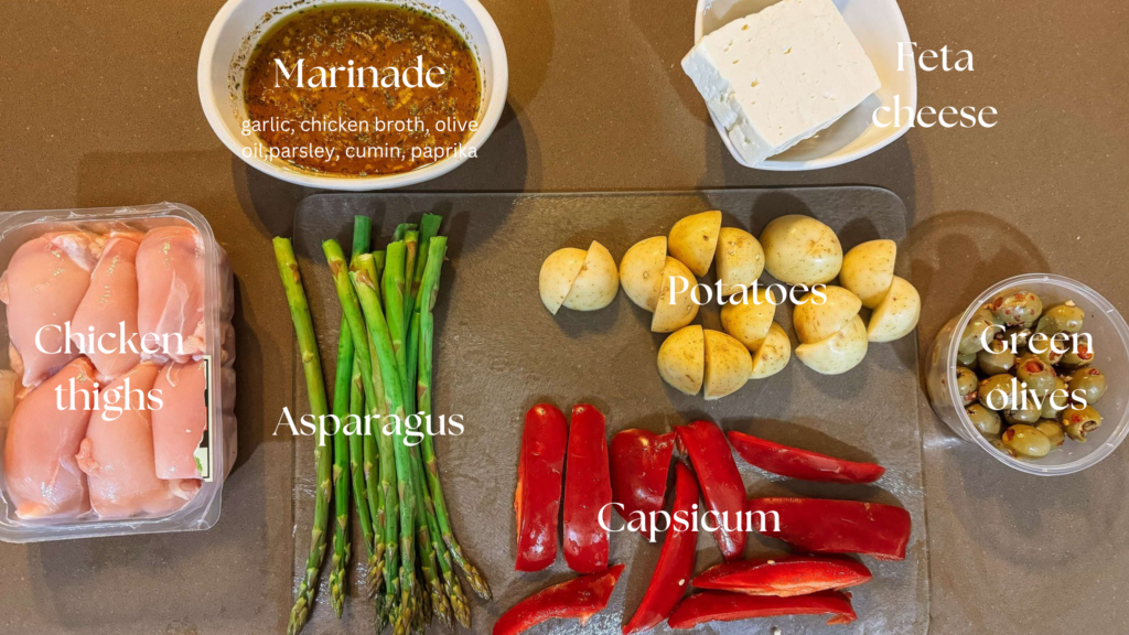 Mediterranean Chicken Tray Bake ingredients