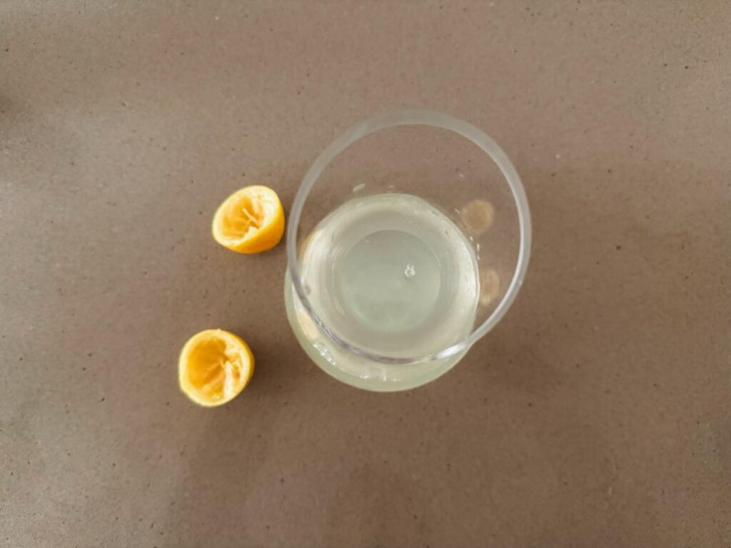 Nourishing Labour Aid Drink for Birth: squeeze lemon into jug.