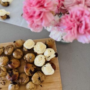 Banana buckwheat muffins with cream cheese frosting