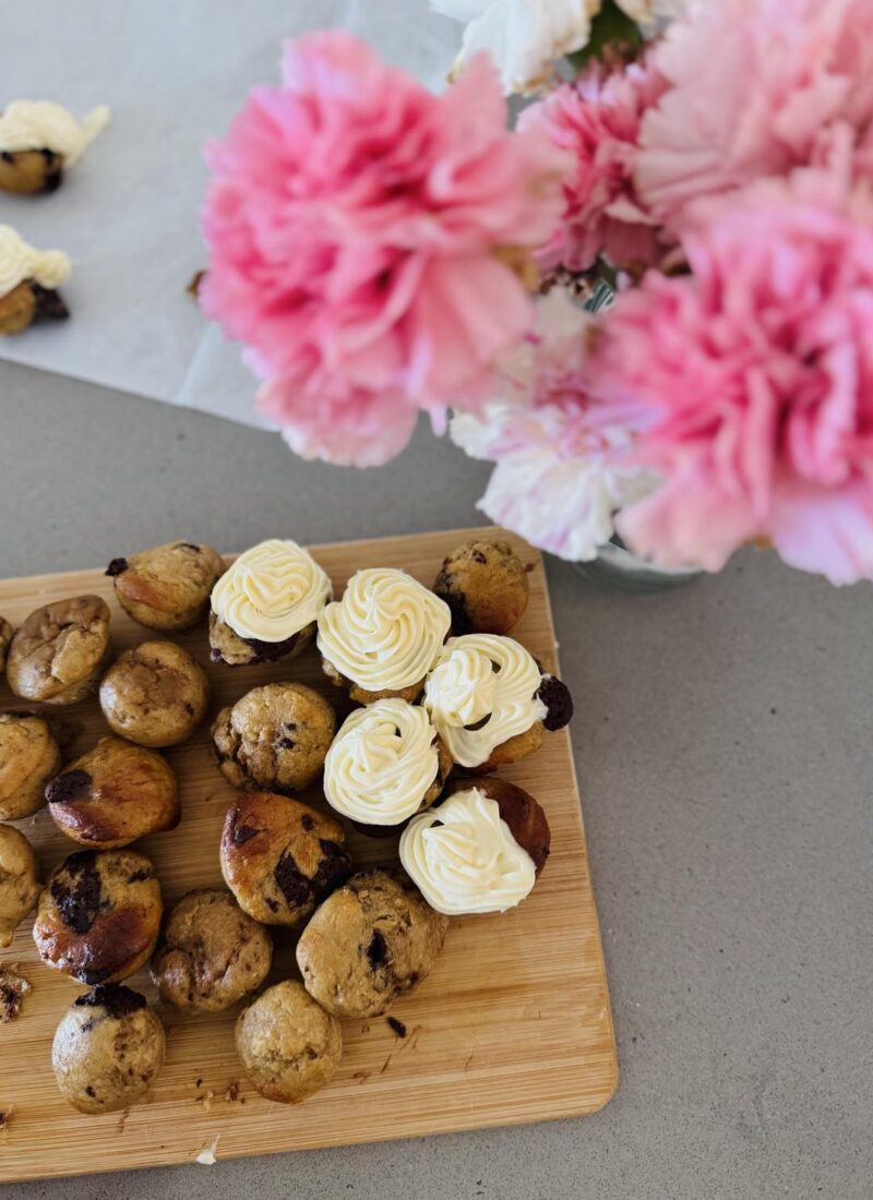 Banana buckwheat muffins with cream cheese frosting