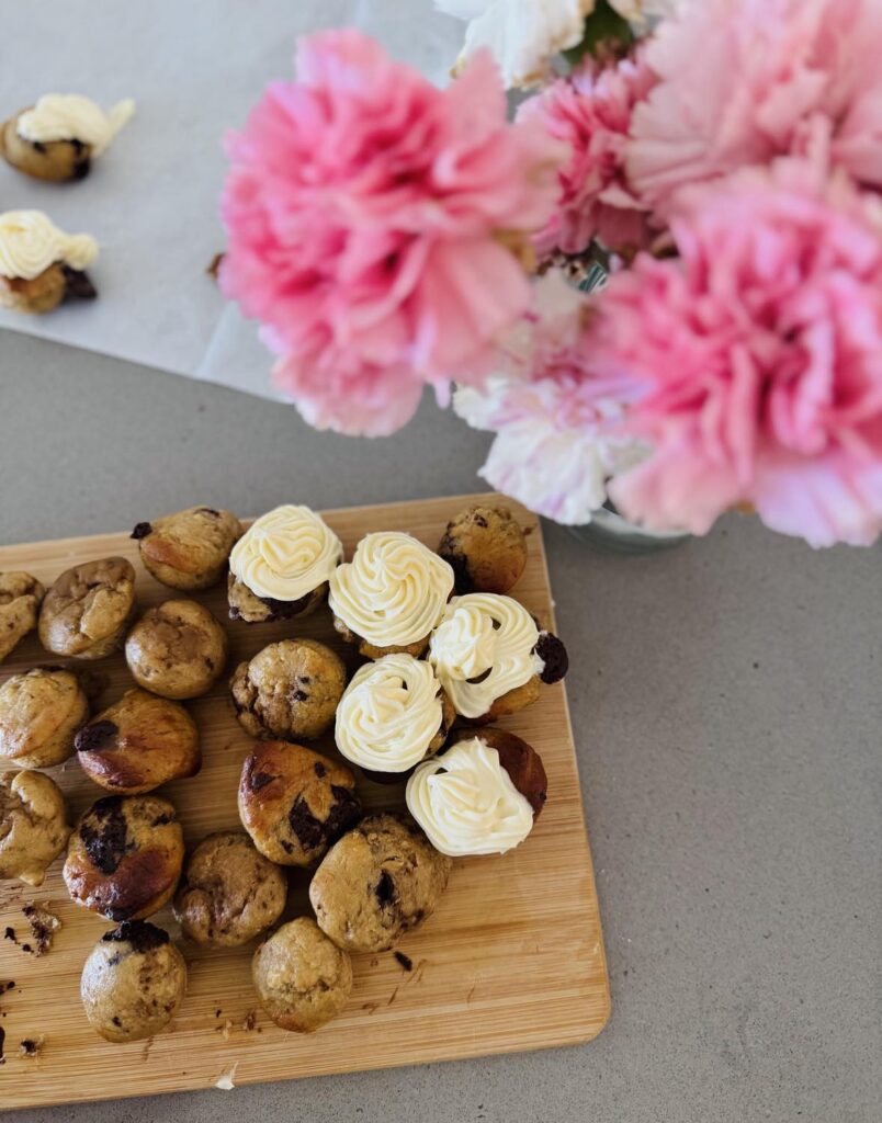 Banana buckwheat muffins with cream cheese frosting