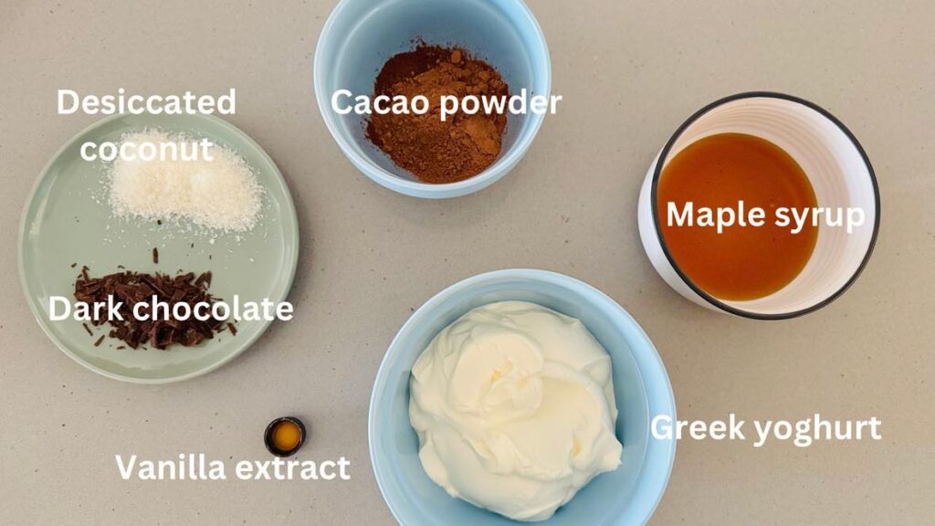 Healthy rich chocolate mousse: ingredients